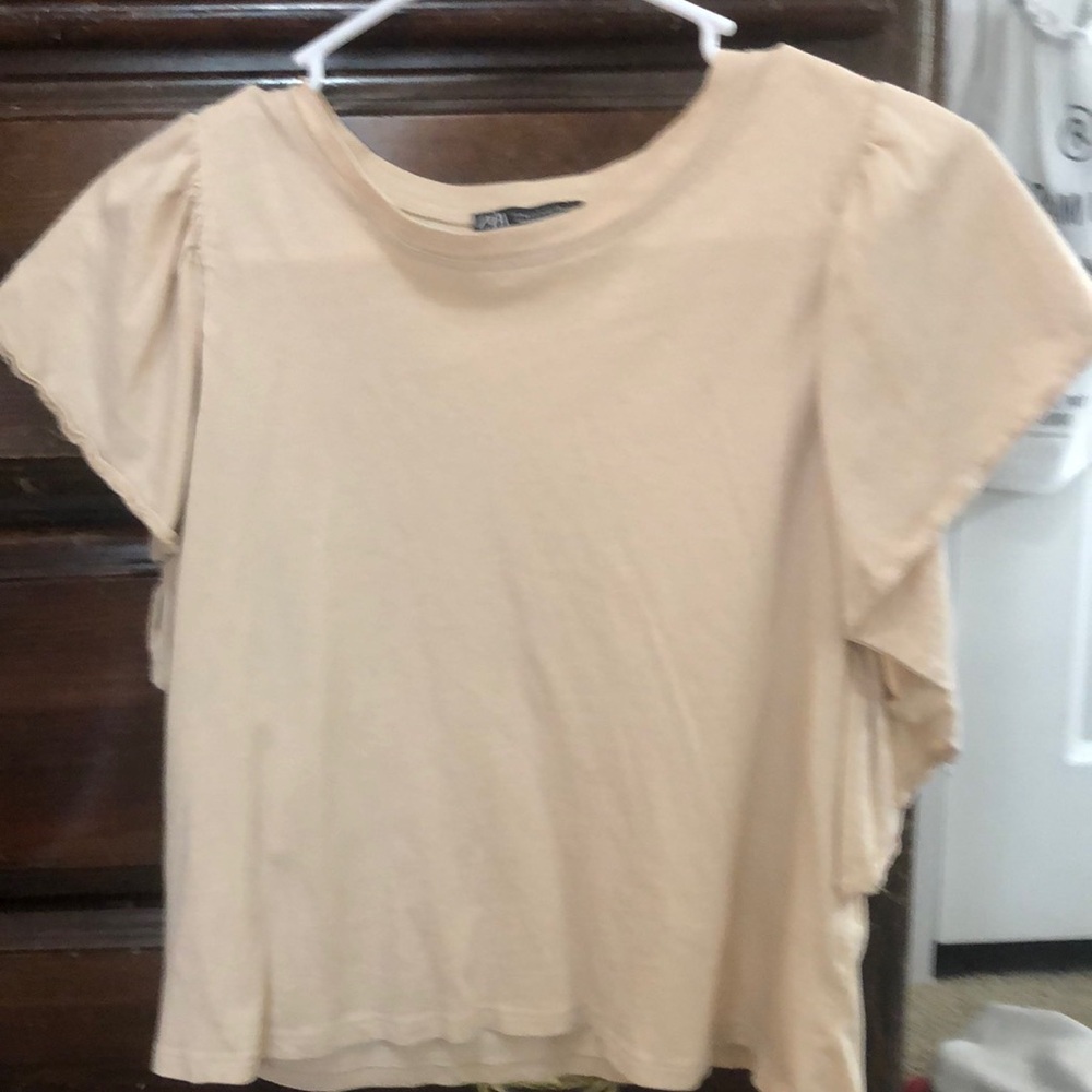 ZARA FLUTTER SLEEVE TOP